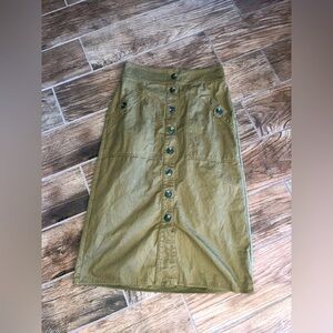 Maeve by Anthropologie button down cargo skirt